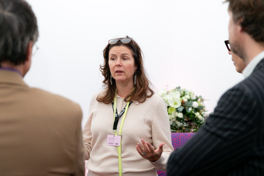 (Audrey Bossuyt, co-founder of Zidoune-Bossuyt Gallery during Art Talks at LAW 2025 © Stephanie Jabardo / Forbes Luxembourg)